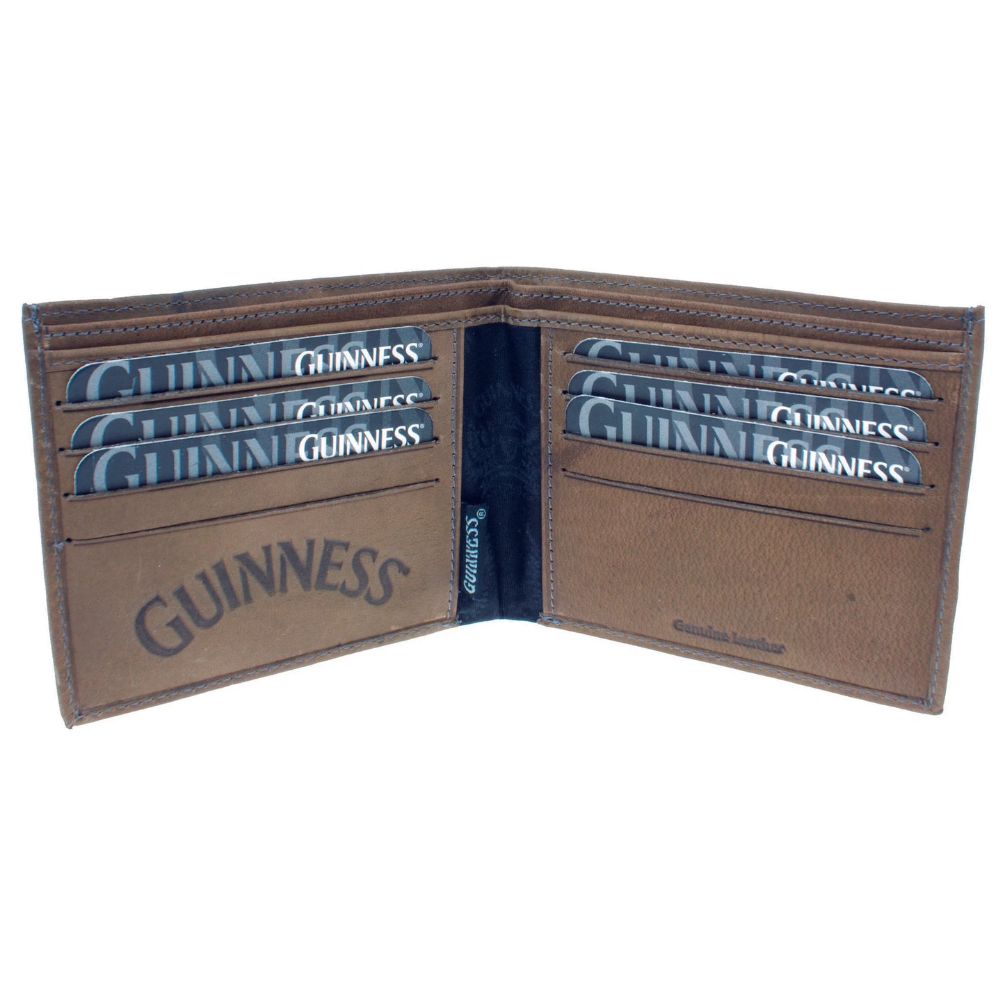 Guinness Tan Leather Wallet with Embossed Wings