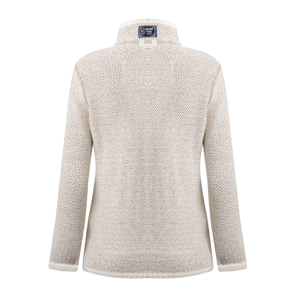 Weird Fish Women’s Sontee Full Zip Macaroni Sweatshirt Ecru