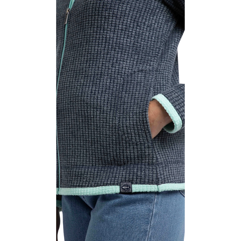 Weird Fish Women’s Ariana Full Zip Grid Fleece Rich Navy
