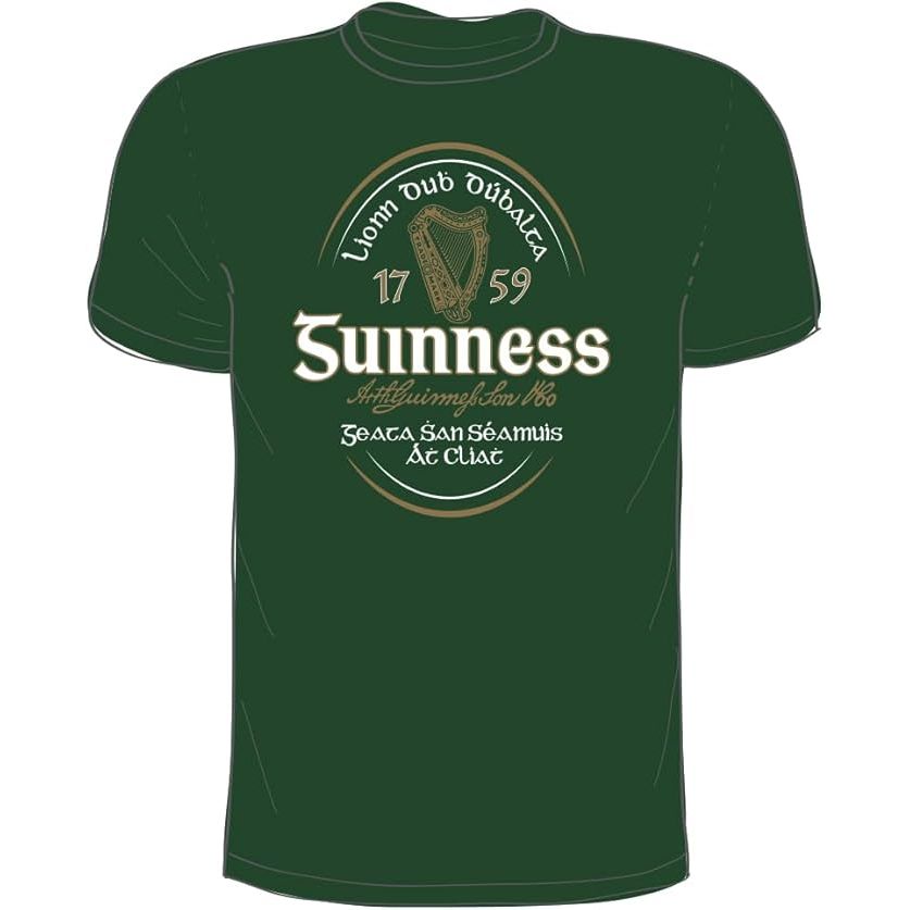 Guinness Bottle Green Irish Label Men's T-Shirt