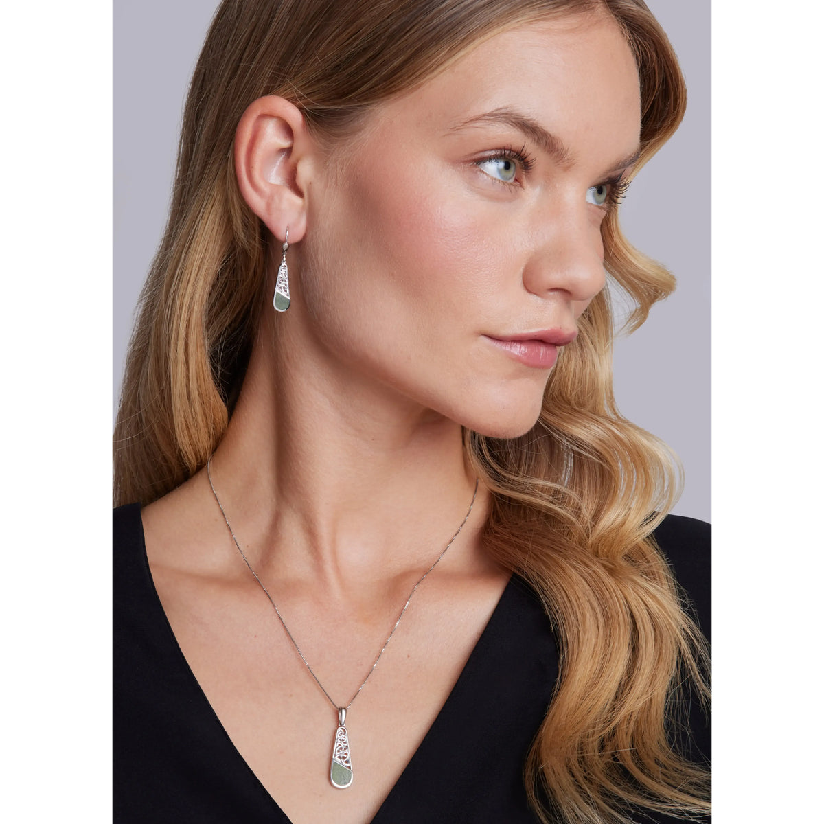 Connemara Trinity Long Drop Pendant Earrings by Solvar