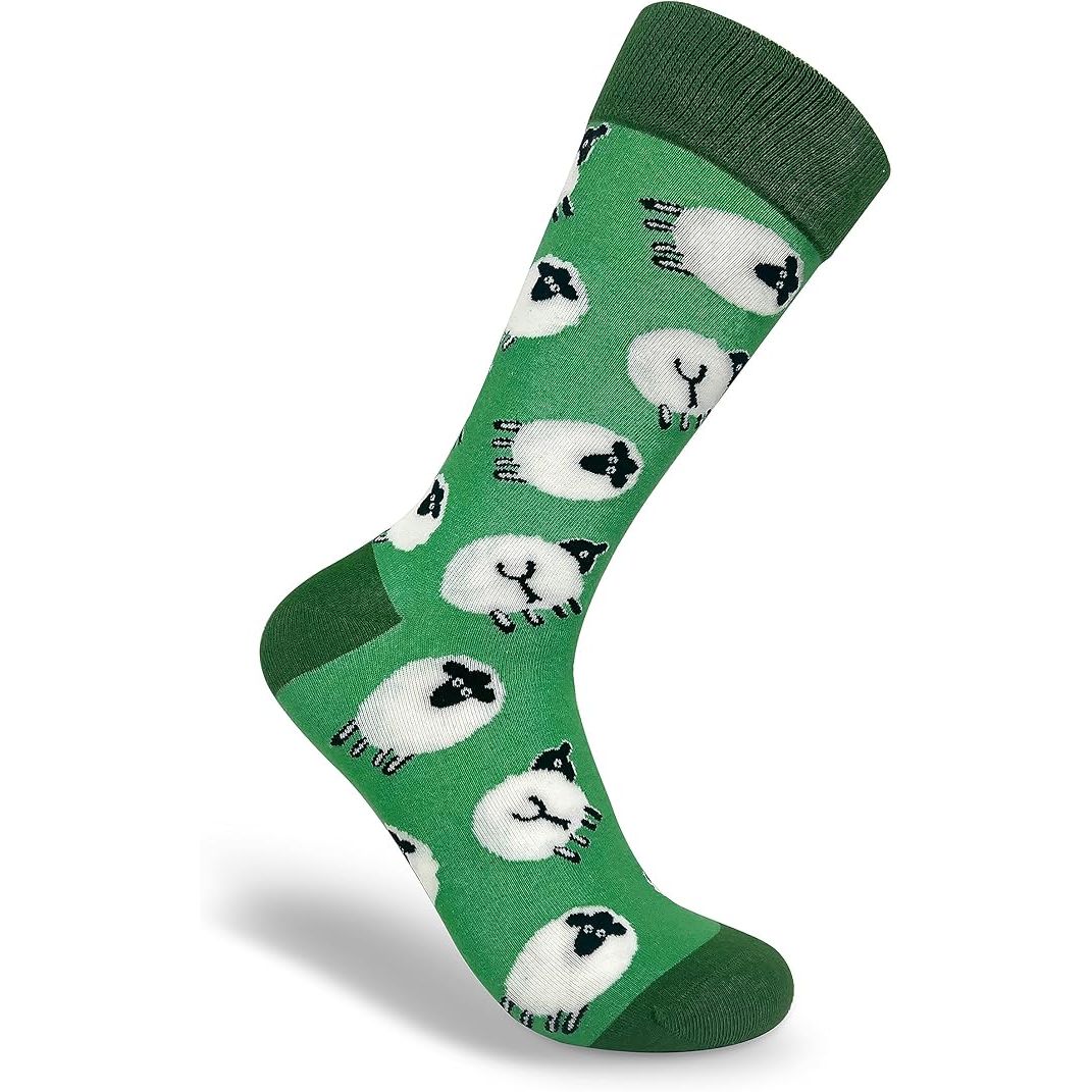 Whimsical Socks by Thomas Joseph Green Sheep Unisex Socks