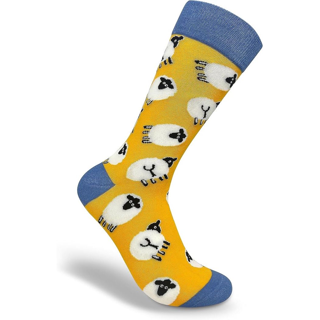 Whimsical Socks by Thomas Joseph Yellow Sheep Unisex Socks