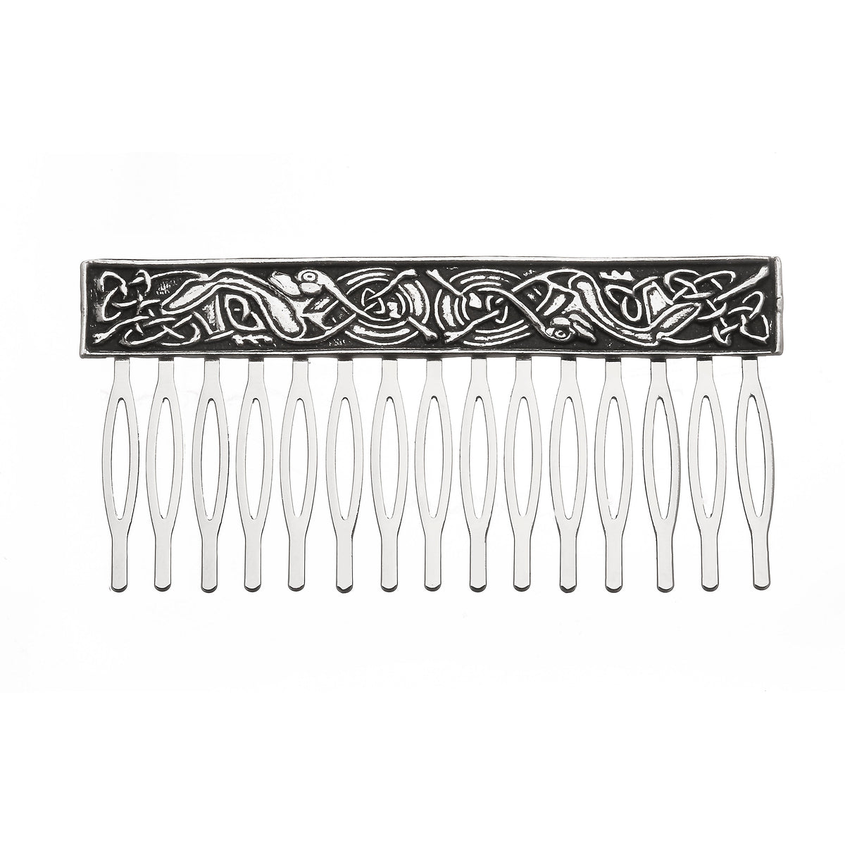 Hair Comb Slide - Celtic/Kells Design made of Pewter