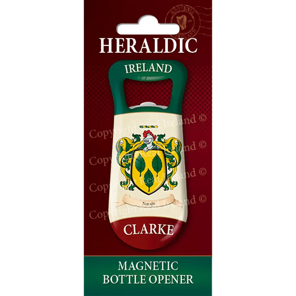 Clarke Heraldic Fridge Magnet Bottle Opener
