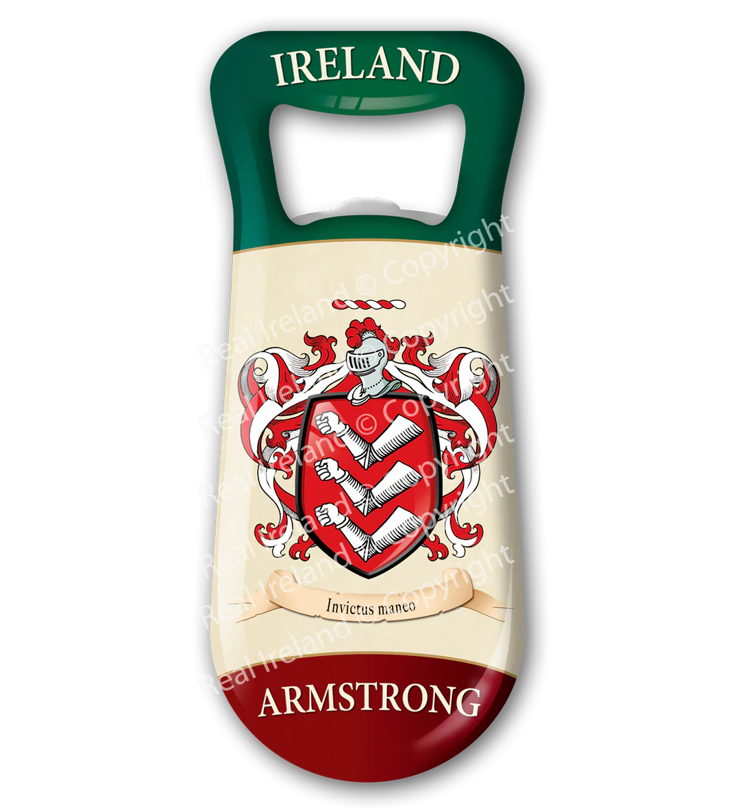 Armstrong Heraldic Fridge Magnet Bottle Opener
