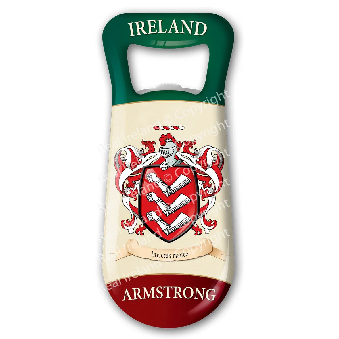 Armstrong Heraldic Fridge Magnet Bottle Opener