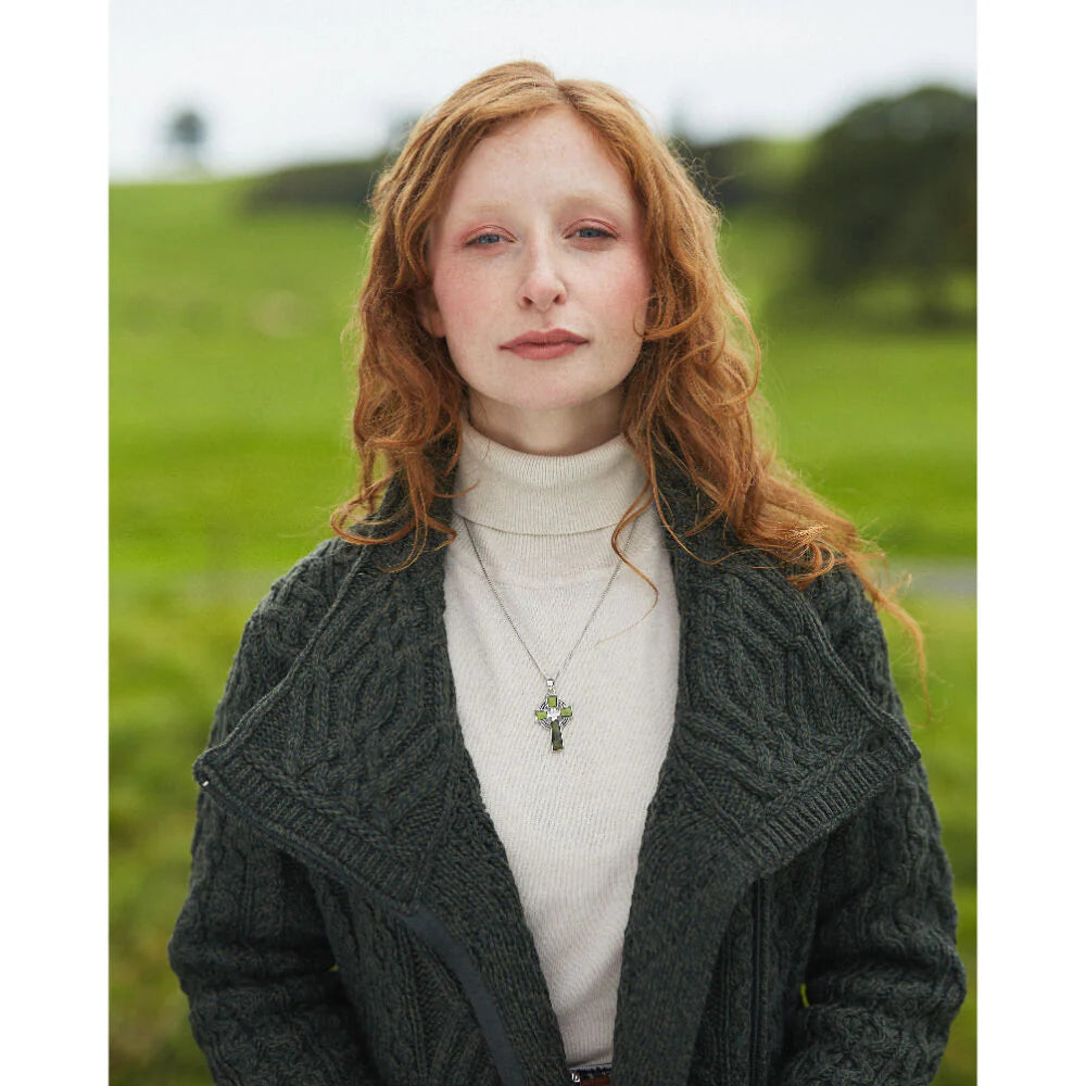 Connemara Marble Cross Necklace by Solvar