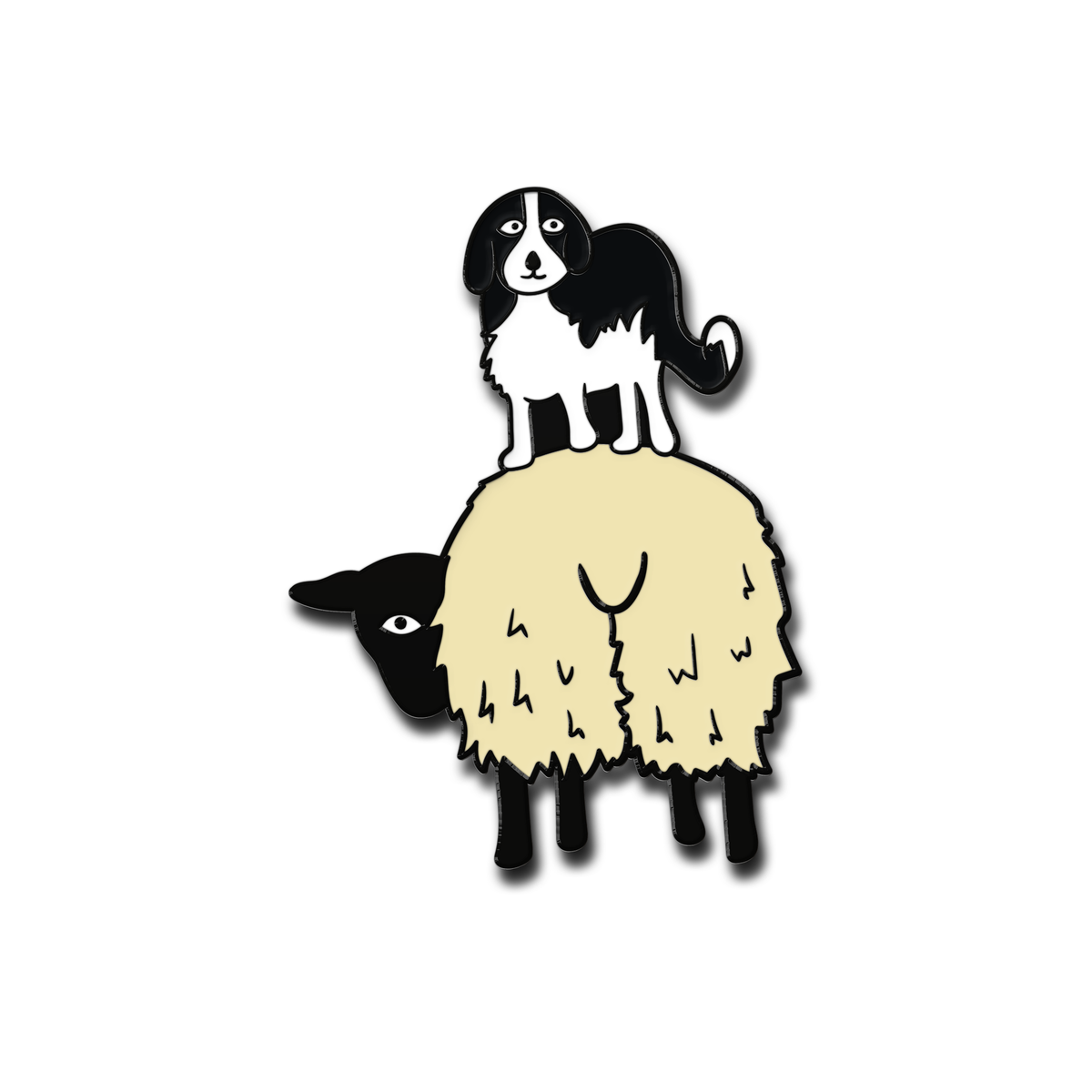 Sheep and Collie Enamel Pin