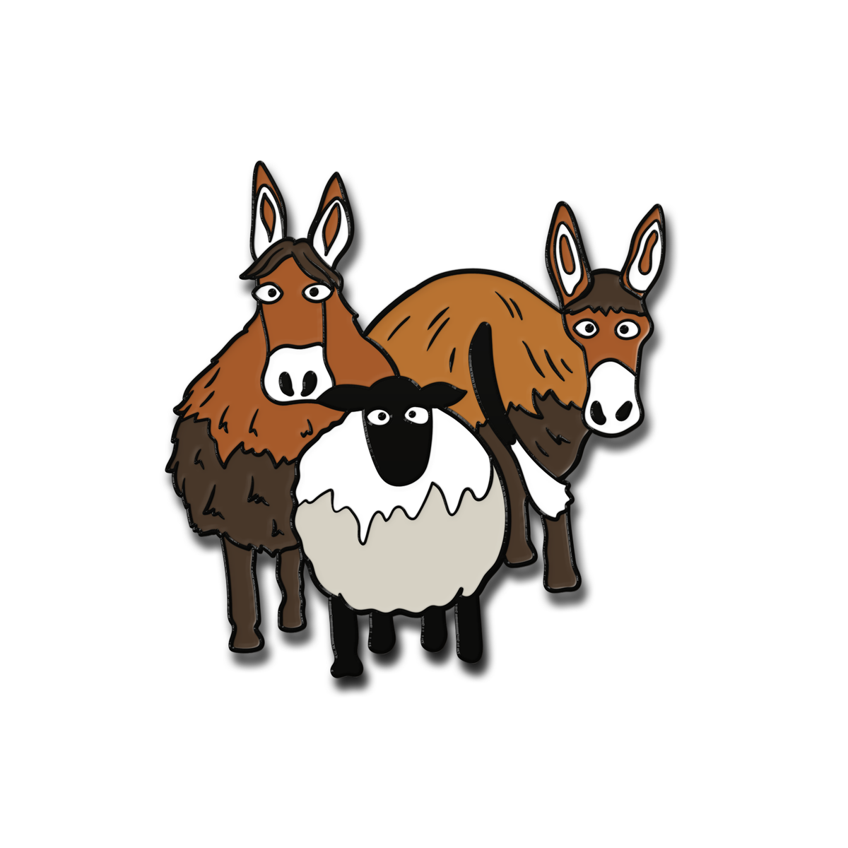 Donkeys Enamel Pin