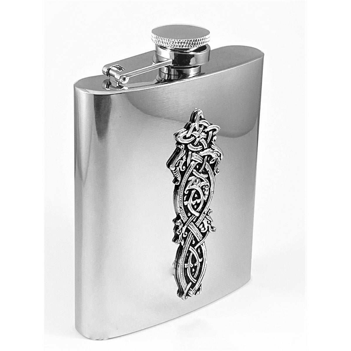 Stainless Steel Drinks Flask with Celtic Pewter Design