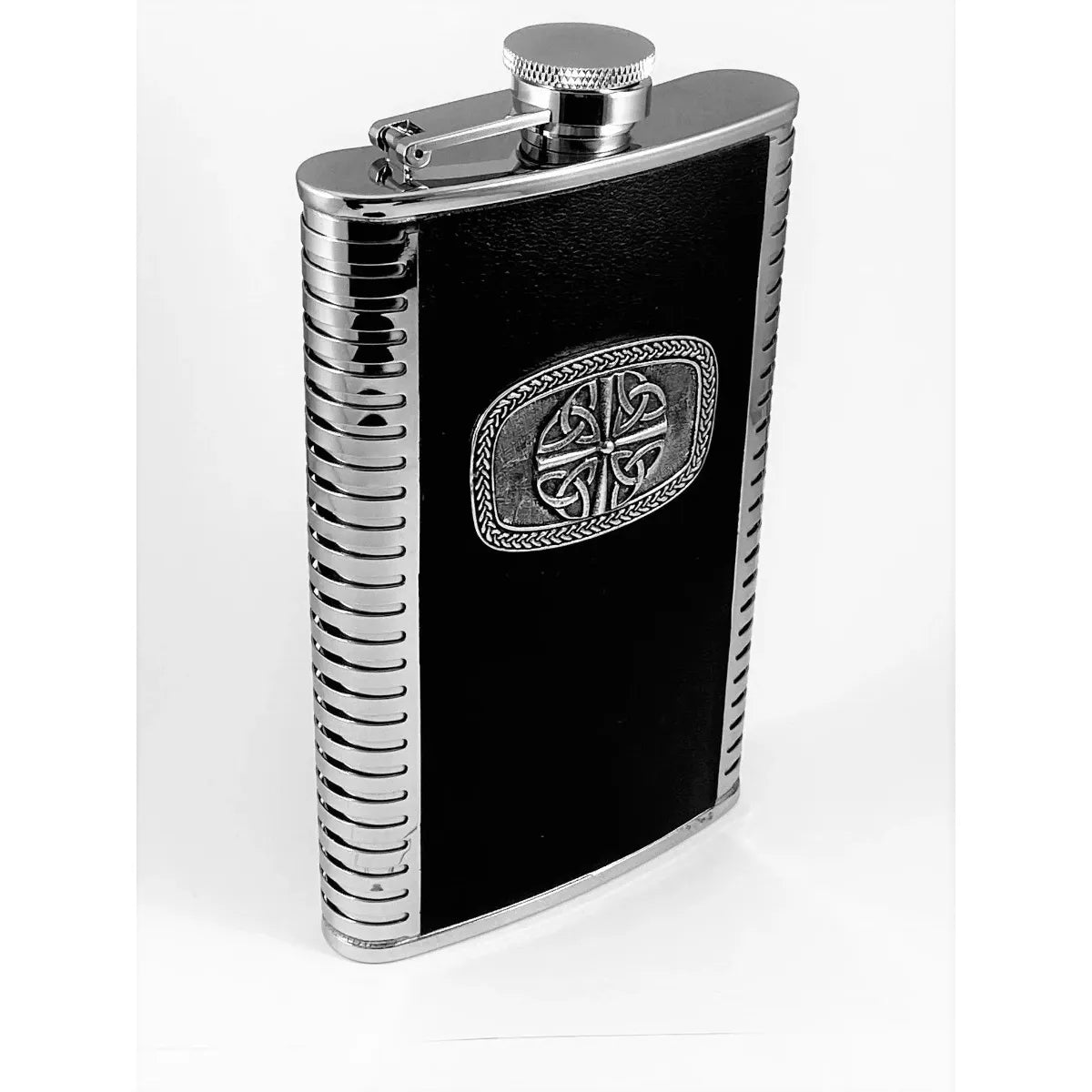 Stainless Steel Drinks Flask with Pewter Celtic Design