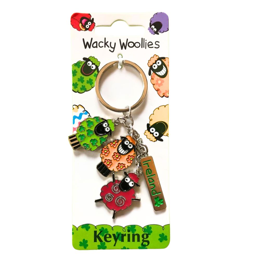 Wacky Woollies Irish Sheep Keyring Keychain