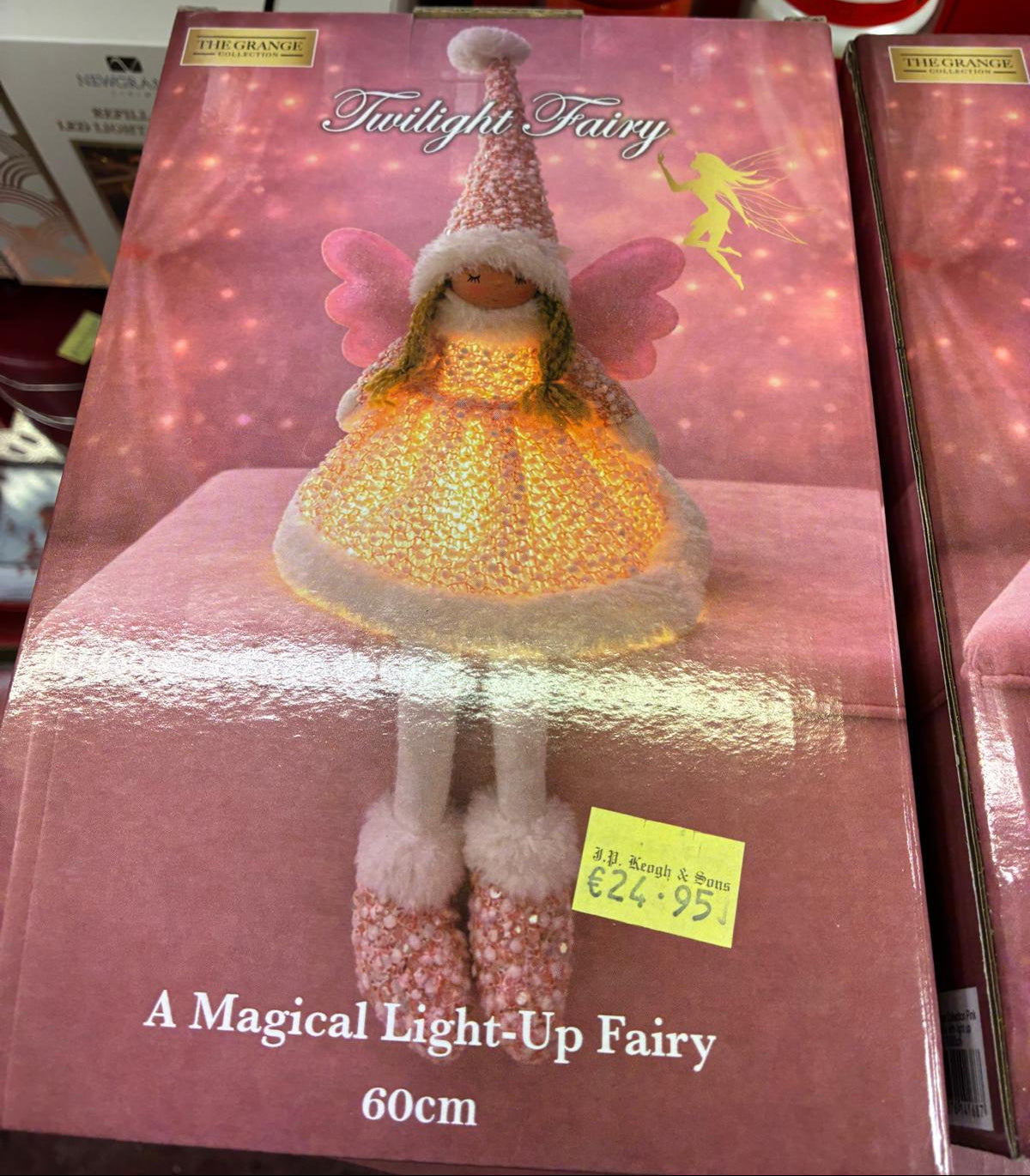The Grange Collection Sitting Pink Fairy with Light Up Body