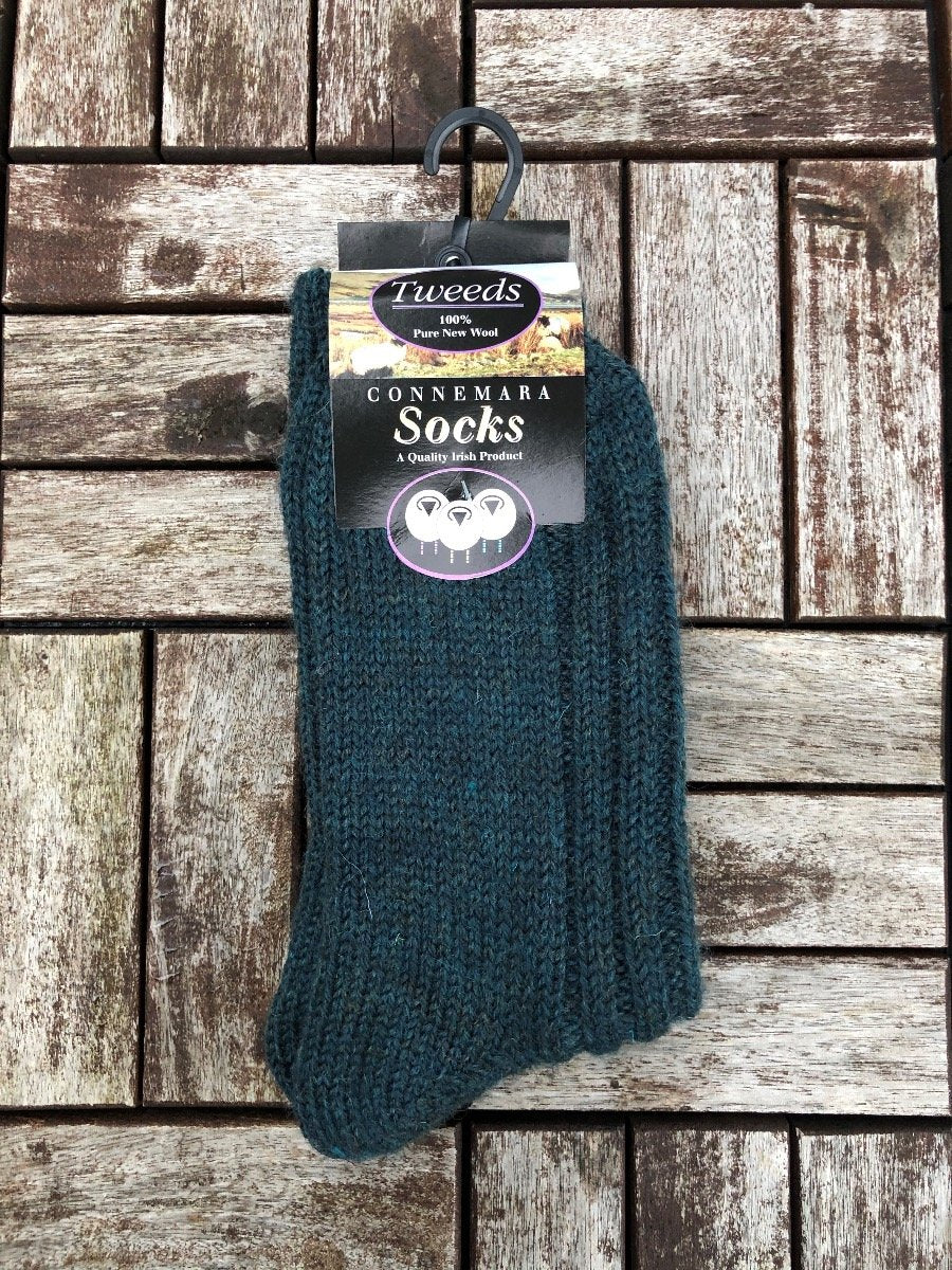 Connemara Merino Wool Blue Unisex Socks