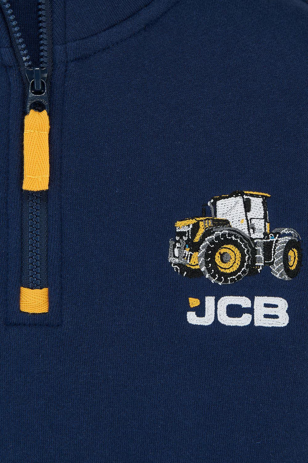 Jonah Navy Cotton Jersey Sweatshirt with JCB motif for Boys