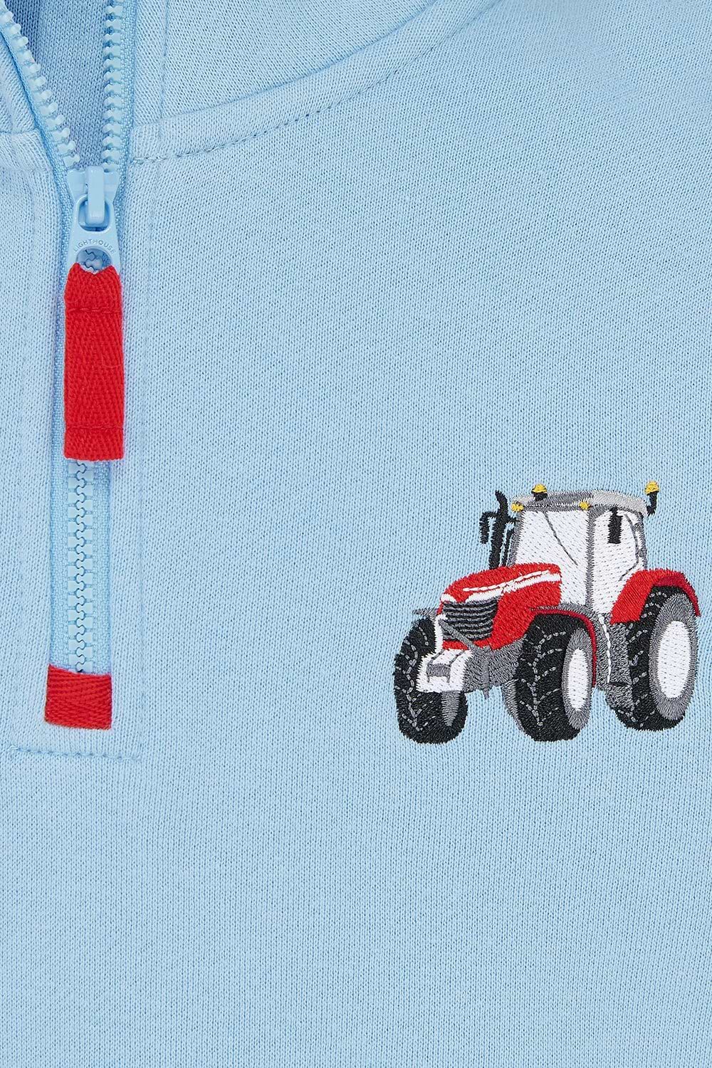 Jonah Blue Jersey Sweatshirt with RED Tractor motif for Boys