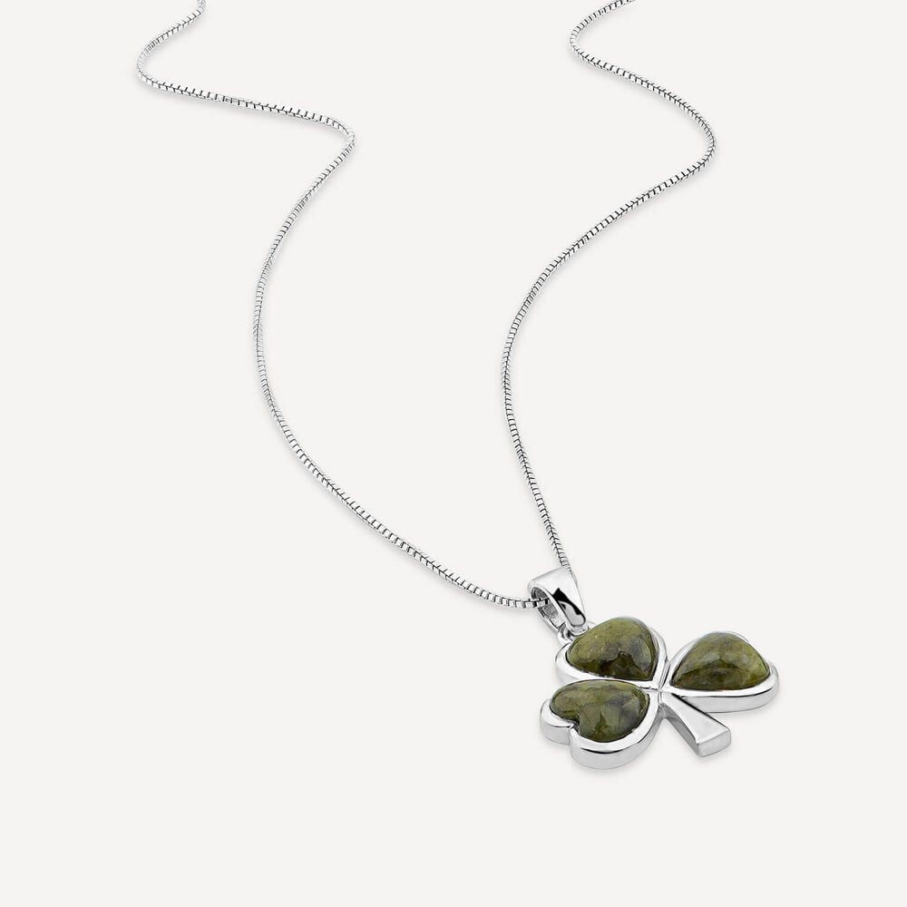 Connemara Marble Shamrock Necklace by Solvar