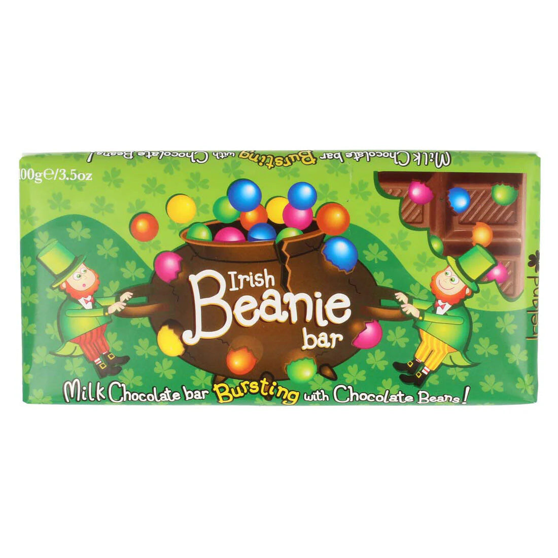 Irish Leprechaun Milk Chocolate Bar With Chocolate Beans