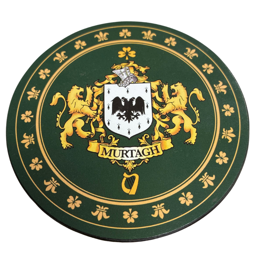 Murtagh Family Surname Crest Coaster
