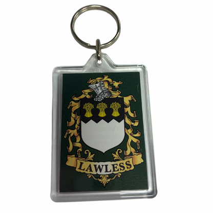 Lawless Surname Family Crest Keyring