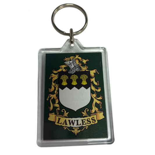 Lawless Surname Family Crest Keyring