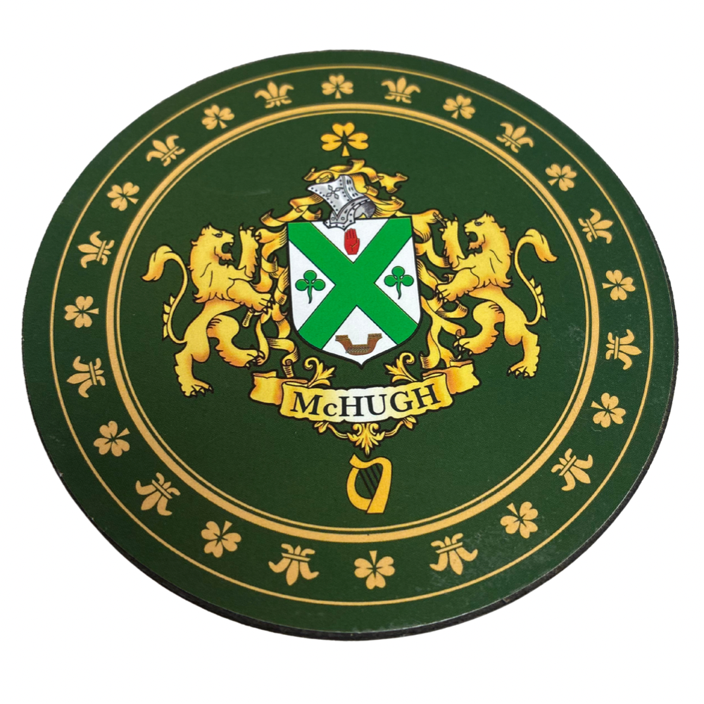 McHugh Family Surname Crest Coaster