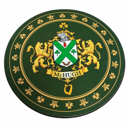 McHugh Family Surname Crest Coaster