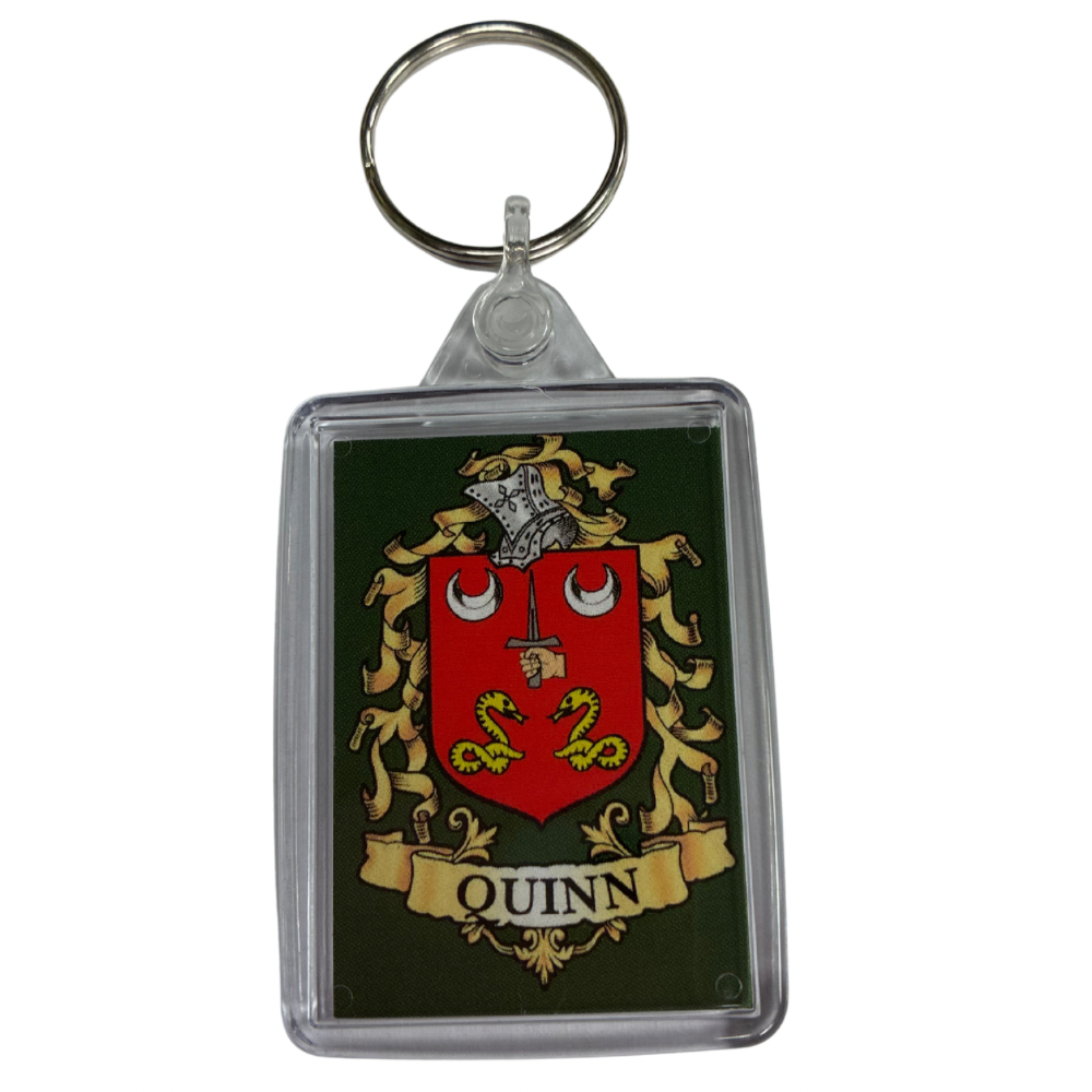 Quinn Surname Family Crest Keyring