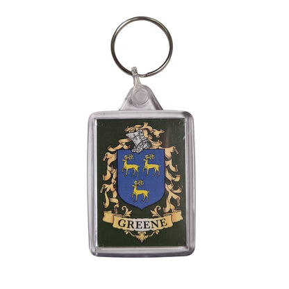Greene Surname Family Crest Keyring