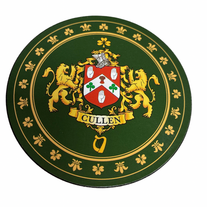 Cullen Family Surname Crest Coaster