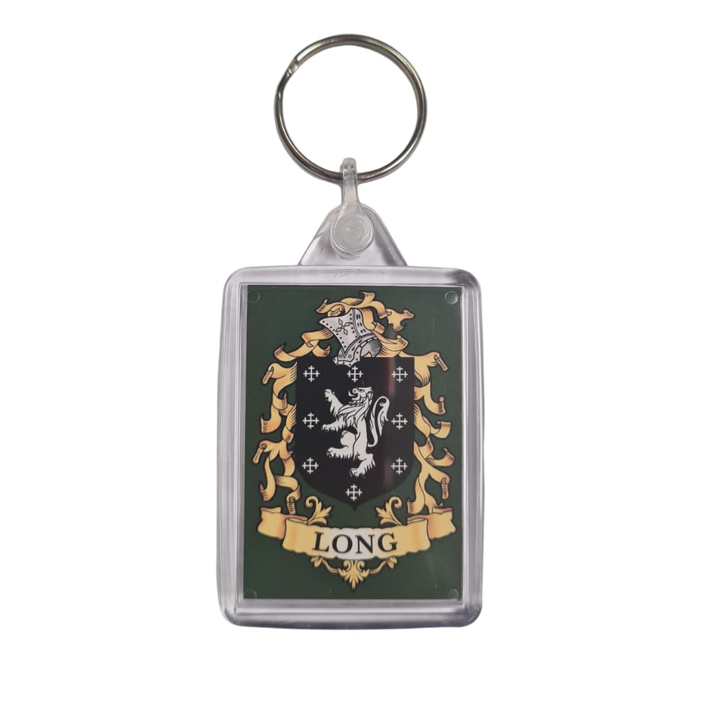 Long Surname Family Crest Keyring
