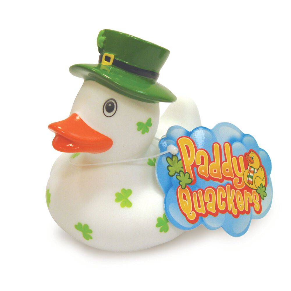 Irish Shamrock Rubber Duck with Green Top Hat