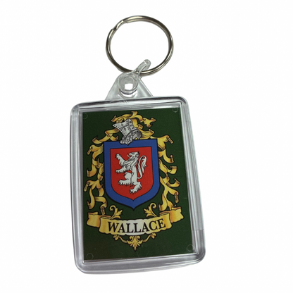 Wallace Surname Family Crest Keyring