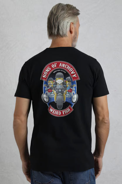 Sons of Anchovy Back Print Artist Men's T-Shirt Black