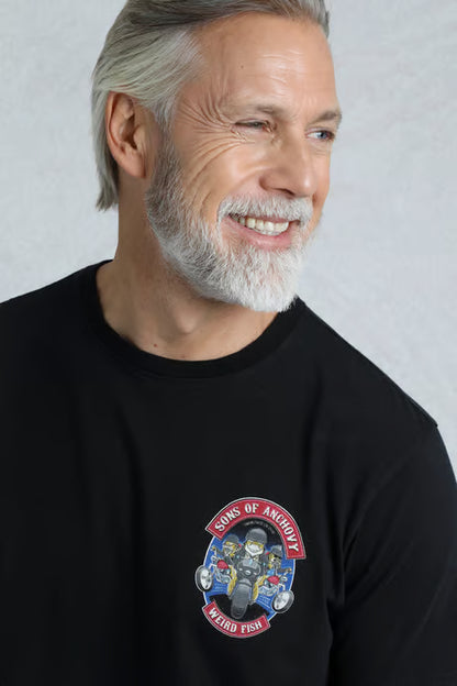 Sons of Anchovy Back Print Artist Men's T-Shirt Black