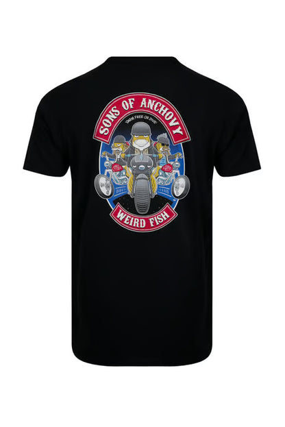 Sons of Anchovy Back Print Artist Men's T-Shirt Black