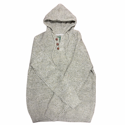Men’s Wool Blend Ribbed Hooded Sweater