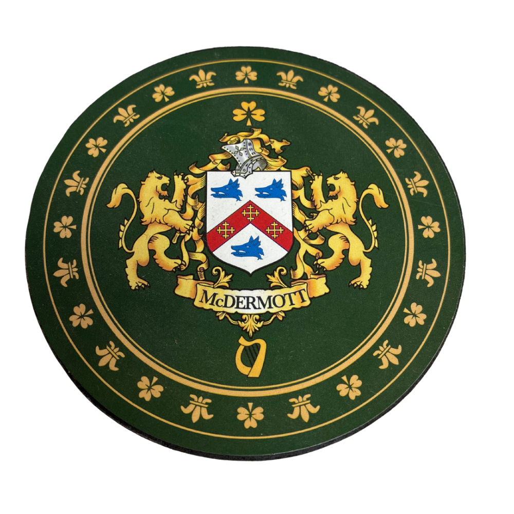 McDermott Family Surname Crest Coaster