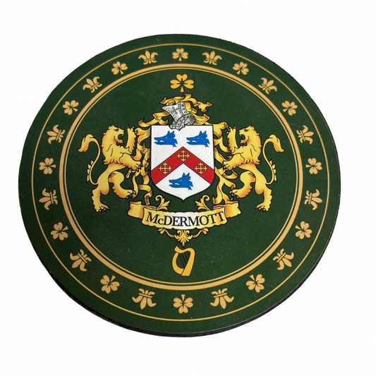 McDermott Family Surname Crest Coaster