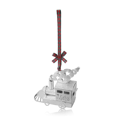 Tipperary Crystal Heirloom Silver Christmas Tree Decoration Polar Express in Gift Box