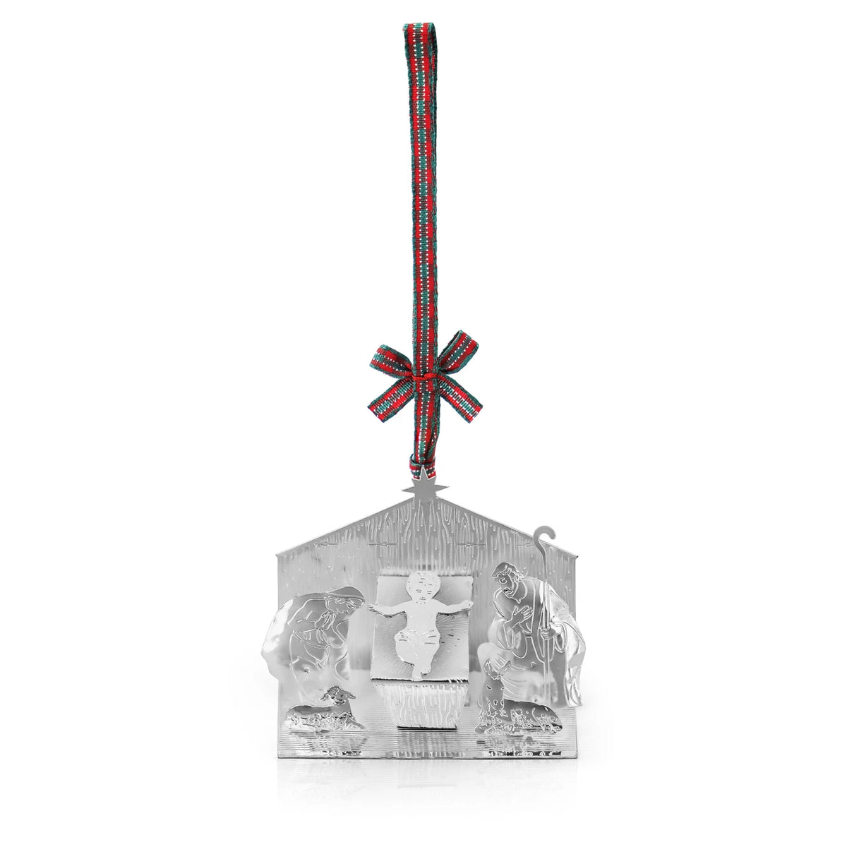 Tipperary Crystal Silver Nativity Scene Tree Decoration with Gift Box