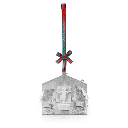Tipperary Crystal Silver Nativity Scene Tree Decoration with Gift Box