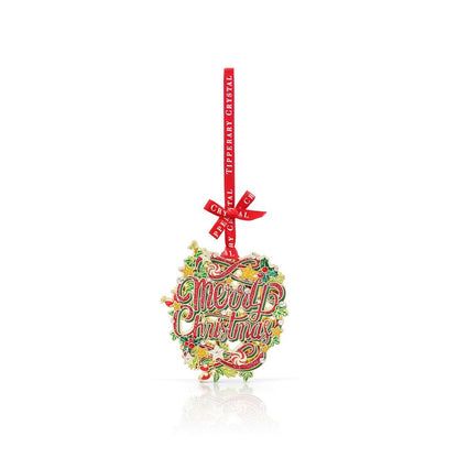 Tipperary Crystal Merry Christmas Sparkle Tree Decoration in Gift Box