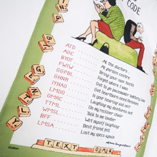 Oldies Text Code Kitchen Tea Towel