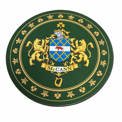 McCann Family Surname Crest Coaster