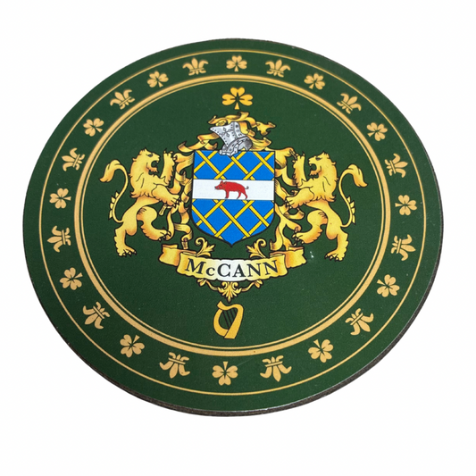 McCann Family Surname Crest Coaster