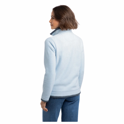 Weird Fish Women’s Ariana Full Zip Grid Fleece Cool Blue