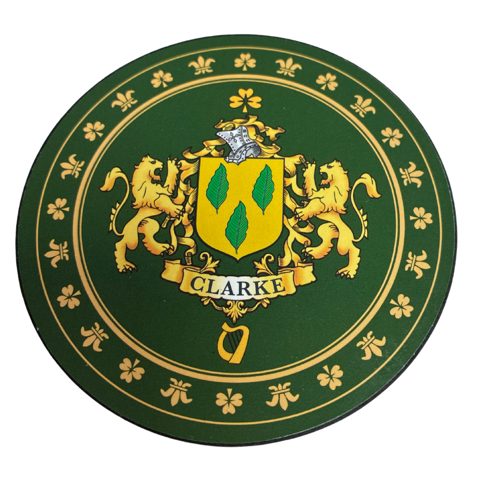 Clarke Family Surname Crest Coaster