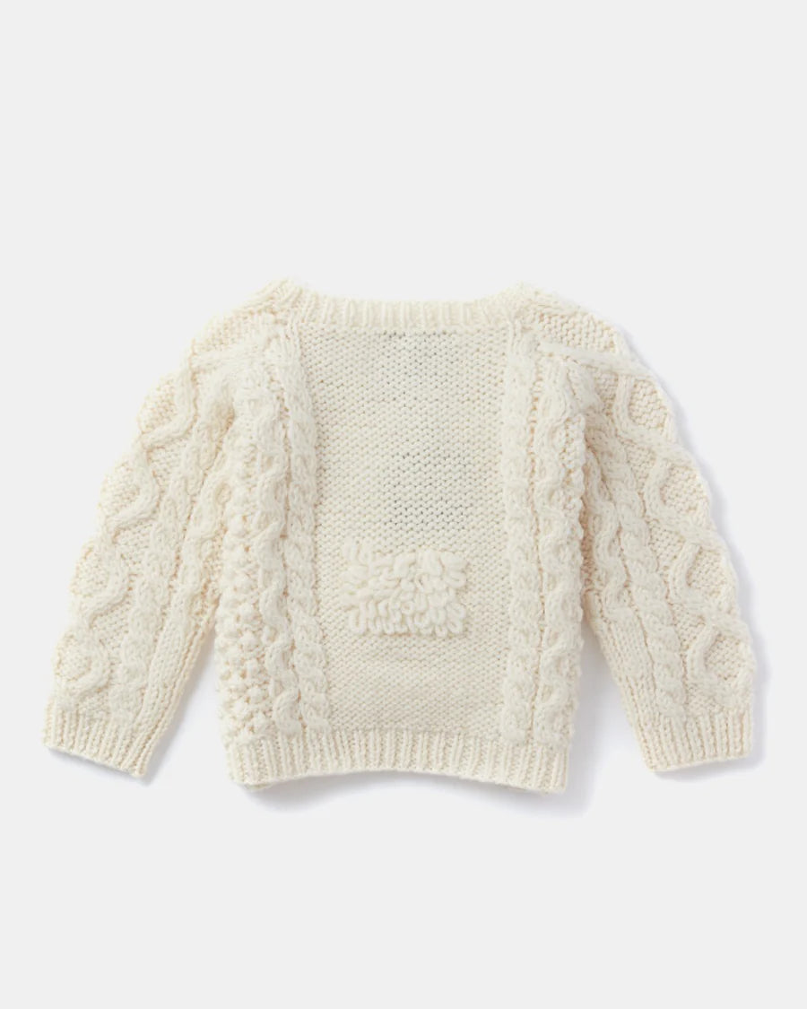 Aran Woollen Mills Baby Hand Knitted Sheep Crew Sweater